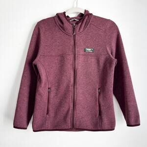 L.L. Bean Women's Sweater Fleece Full Zip Hooded in Size Medium Petite Purple